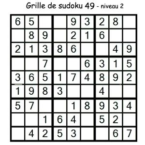 Grille de sudoku 49 pour enfants du primaire niveau 3