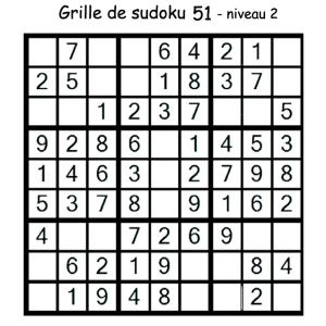 Grille de sudoku 51 pour enfants du primaire niveau 3
