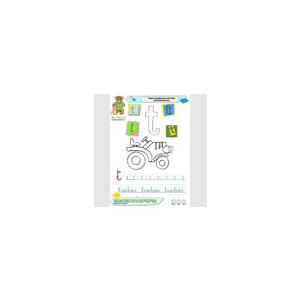Imagier des minuscules : Page du "t" comme tracteur a imprimer