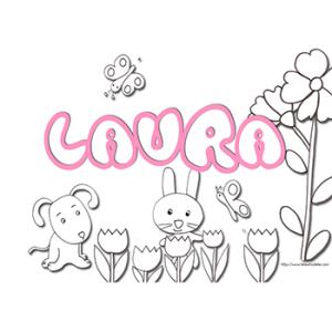 coloriage prénom Laura
