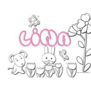 coloriage prénom Lina