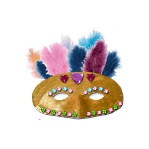 Loup doré à plumes pour se déguiser