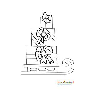 Trois cadeaux sur une luge