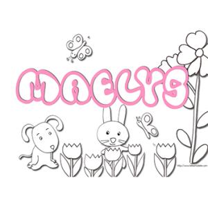 coloriage prénom Maelys