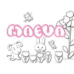 coloriage prénom Maeva