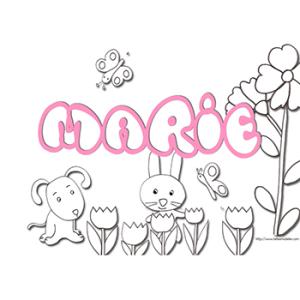 coloriage prénom Marie