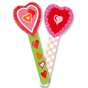 Marque-pages coeur lolipop en bois
