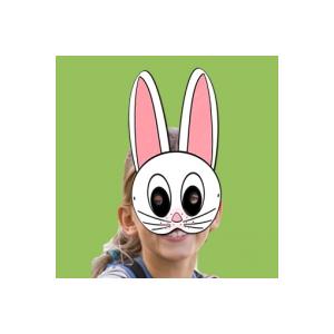 Masque de lapin blanc aux oreilles roses