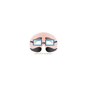 Imprimer le modèle du masque de monsieur aux lunettes bleues et moustaches noires