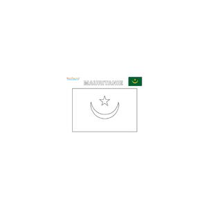 Coloriage du drapeau de la Mauritanie