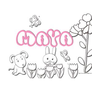 coloriage prénom Maya