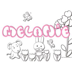 coloriage prénom Mélanie