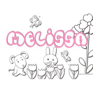 coloriage prénom Melissa