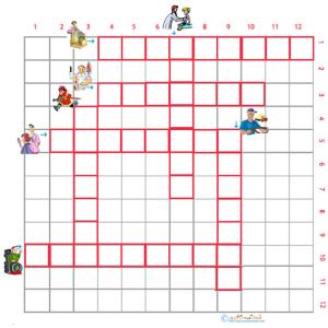 Imprimer la grille de mots croisés métiers 1 pour le primaire cycle 2 