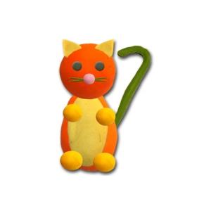 Modelage chat assis orange