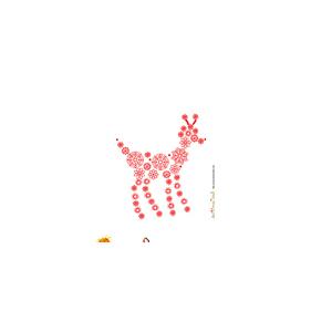 carte avec biche en flocon