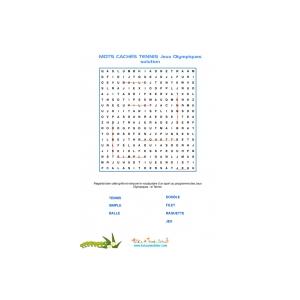 solution des mots cachés sur le tennis