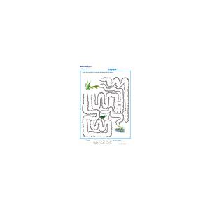 Imprimer le jeu de labyrinthe 4 pour apprendre le repérage dans l'espace en Moyenne Section de maternelle. Le crocodile

