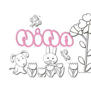 coloriage prénom Nina