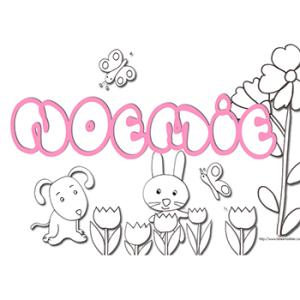 coloriage prénom Noemie