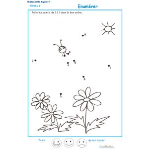 Dessin à points pour numérer les chiffres dans l'ordre de 1 à 10 Exercice 4 