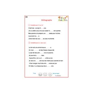 Orthographe CE2 : Exercice 1