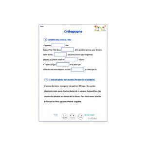 Exercices d'orthographe CM2