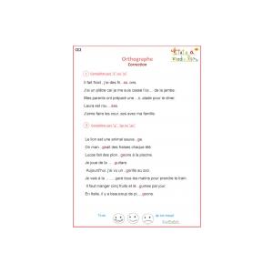 Exercice orthographe 1 CE2 : correction 
