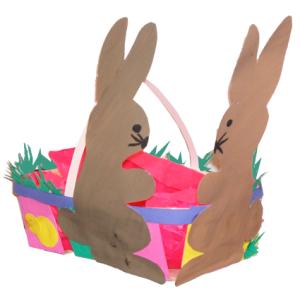 Corbeille de Paques aux 2 lapins