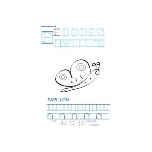 Exercice d'écriture et de graphisme : P et PAPILLON