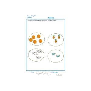 Exercices de comparaison de grandeur, quantité et longueur pour la petite section de maternelle