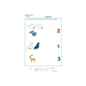 Imprimer l'exercice 2 pour apprendre  à compter maternelle niveau 1 