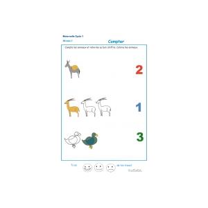 Imprimer l'Exercice 3 pour apprendre à compter maternelle niveau 1