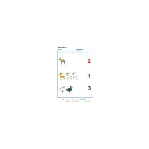 exercice 3 pour apprendre à compter de 1 à 3 