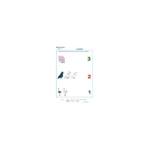 exercice 4 pour compter de 1 à 3 à la maternelle 