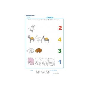 Imprimer l'Exercice 6 pour apprendre à compter maternelle niveau 1