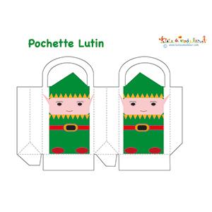 Modèle de pochette Lutin du Père Noël