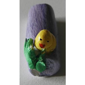 Porte couteau en pâte à sel décoré d'un poussin