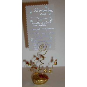 Porte-menu de Noël doré