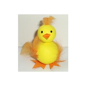 Fabriquer un poussin de Pâques avec des poules de coton et des plumes