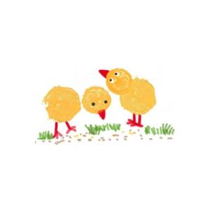 Peindre des poussins aux doigts