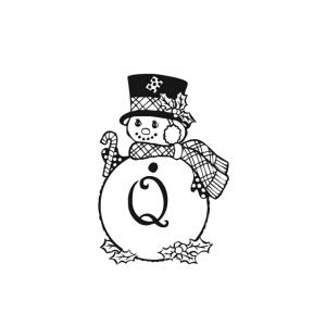 coloriage de la lettre Q bonhomme de neige