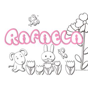 Coloriage prénom Rafaëla
