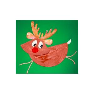 Renne de Noël en assiette en carton