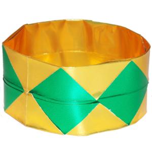 Rond de serviette vert et or de Noël