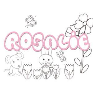 Coloriage prénom Rosalie