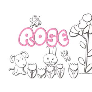 Coloriage prénom Rosine