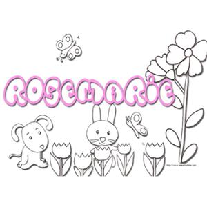 Coloriage pr&eacute;nom Rose