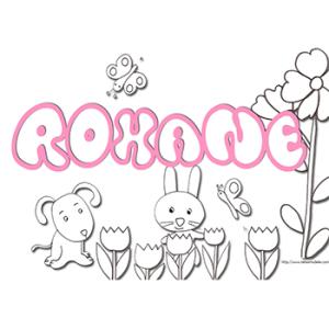 Coloriage prénom Roxane