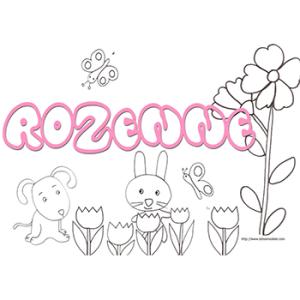 Coloriage prénom Rozenne